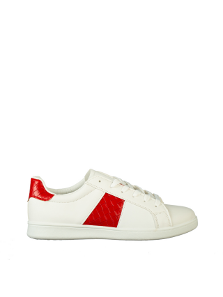 Big size, Γυναικεία αθλητικά παπούτσια    Sezia λευκά με κόκκινο - Kalapod.gr